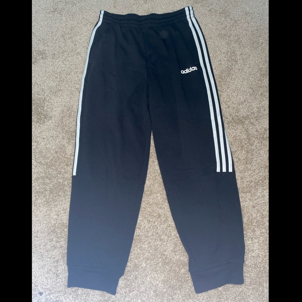 Adidas mens black joggers size medium